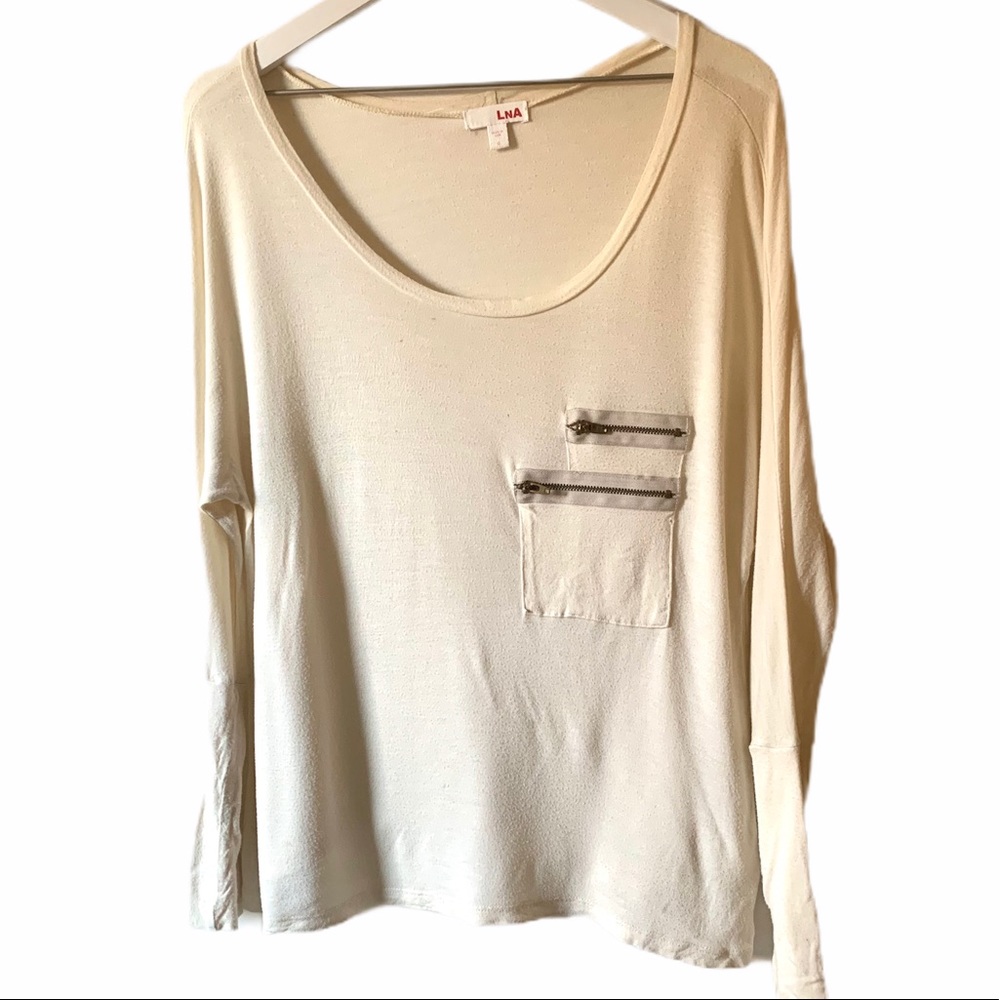 LNA Double Zipper Pocket Long Sleeve Top